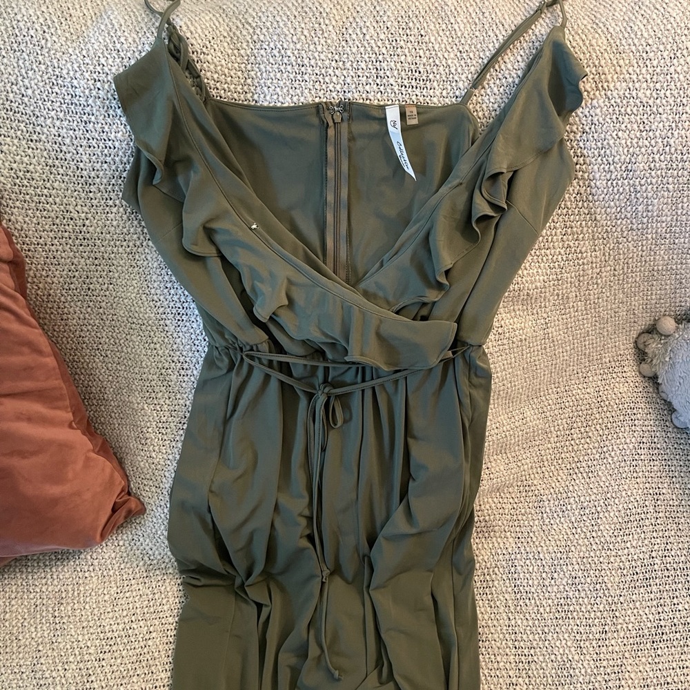 Strappy, olive green, jumpsuit